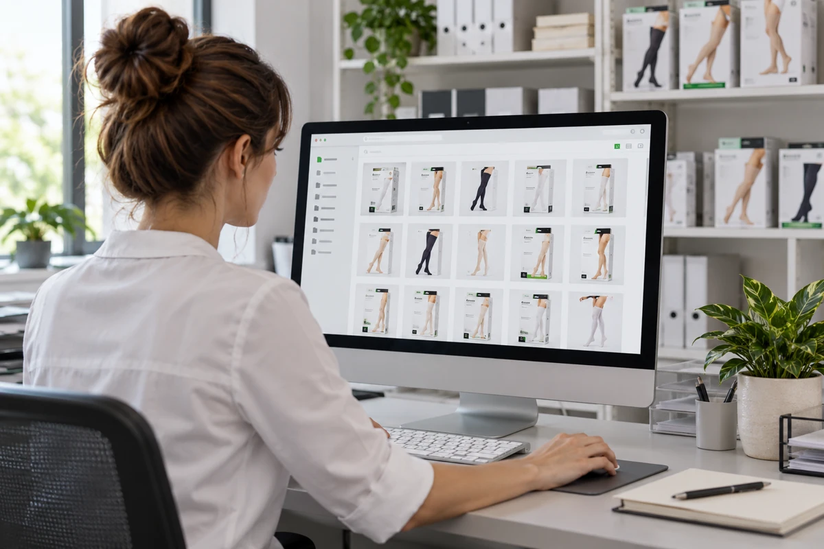 Materiały do sprzedaży online — wizualizacja
